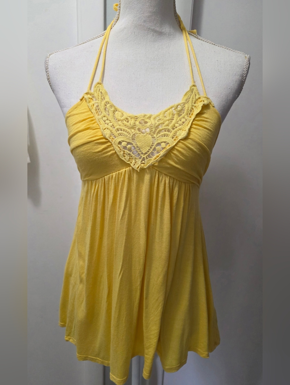 twentyone Womens Yellow Halter Top Size S/P